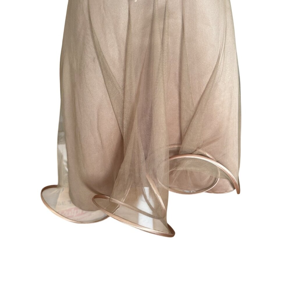 Suzanne Ermann Womens Sleeveless Satin & Sheer Dress Open Back Size 42 Made In F - Picture 4 of 9